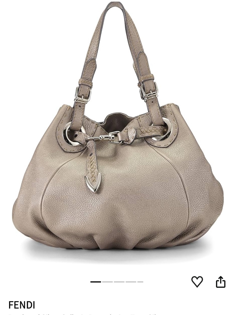 Fendi Silver Selleria Pomodorino Tote
